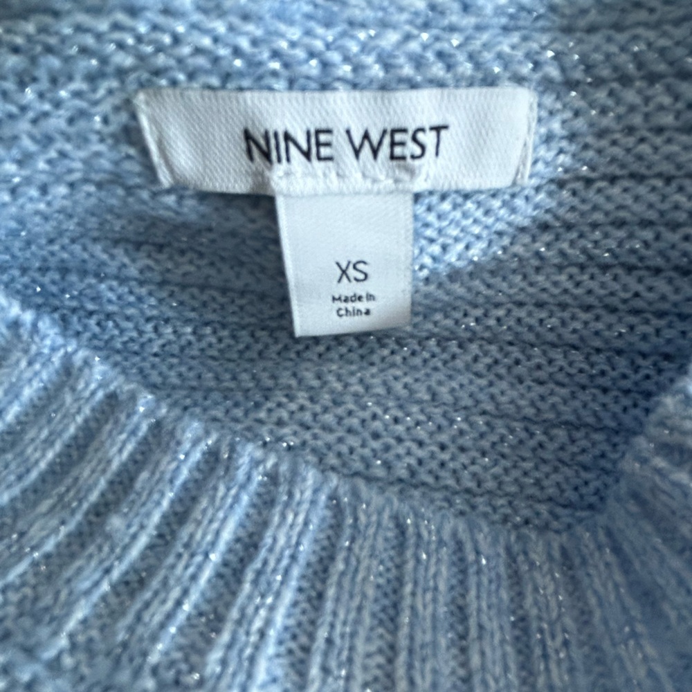 Nine West Soft Blue Ribbed Sweater - Picture 3 of 3
